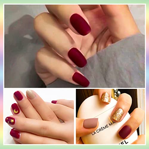 Silpecwee 20 folhas de unhas cheias para mulheres tiras de esmalte glitter cor sólida adesiva autônoma adesivos de esmalte em gel