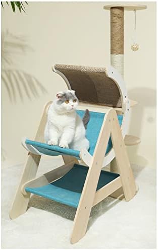 Iuljh Cat Bridge Salbing Frame Wood Pet Cat Tree House Bed Hammock Sisal arranhando Post Furniture Cat Toy Toy Cat prateleiras