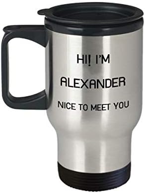 I'm Alexander Travel canem Nome exclusivo Tumbler Gift For Men Mulheres 14oz Aço inoxidável