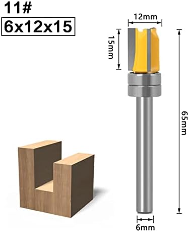 Cortador de moagem de superfície 1 pedaço de 6 mm de broca reta de haste com rolamento de rolamentos de bits de madeira de tungstênio