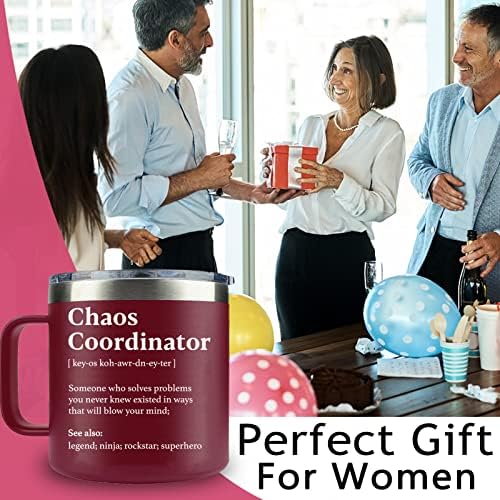 Coordenador de Wecacyd Caneca Caneca - 14oz Black - Ideia de presente única para mulheres chefes, ela, melhor mãe, colega de trabalho, gerente, professora, chefe da senhora, homens, escritório, planejador de casamento, agradecimento - presentes de aniversário para mulheres