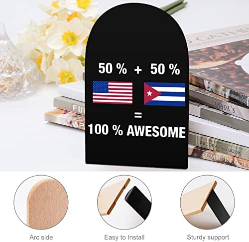 American Cuba Flag Awesome Wooden Booken BookEn não escorregadio