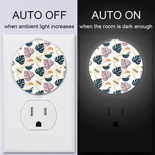 2 Pacote de plug-in Nightlight LED Night Light Retro Folhas com Dusk-to-Dawn para o quarto de crianças, viveiro, cozinha, corredor