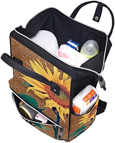 Mochila VBFOFBV Backpack, sacos de viagem portáteis multifuncionais para homens, girassol retro marrom