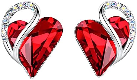 Brincos de Crystal Stud para mulheres do Infinity Love Heart para mulheres, Brincos de moda de Silver Tone, presentes