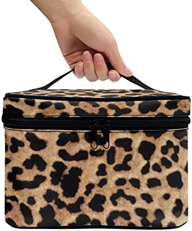 Bolsa portátil de Bolsa Cosmética de Bolsa Principal Freewander Leopard com grande capacidade adequada para organizador