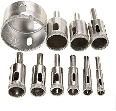 Cutter de moagem de carboneto 10 PCs SAW SAW Cutting Kit de 8-50mm Molho de orifício com revestimento de diamante Diamante