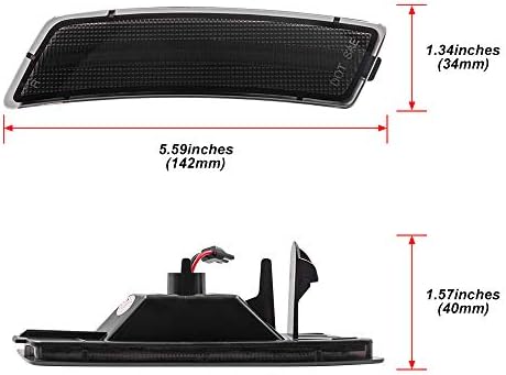 NSLUMO Amber Front Bumper LED Light Lights Compatível com 12-19 V'W Beetle 18-up V'W Ti-Guan, Lente Fumada Substitua Lâmpadas