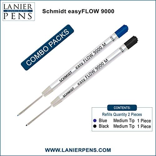 Pacote de combinação de Lanier - 2 pacote - schmidt 9000 m easyflow parker estilo reabastecer azul/preto tinta dica média