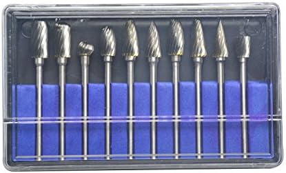 KOTVTM 10PCS Corte de tungstênio de tungstênio Conjunto de rebarbas rotativas de 1/8 de haste para dora