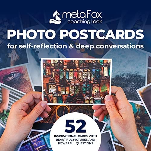 Metafox - 52 cartões inspiradores, cartas de afirmações positivas e cartões postais motivacionais, cartões de imagem