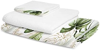 Toalhas de banho de plantas tropicais de verão, toalhas de banheiro absorvente macio, toalhas de folhas verdes de primavera