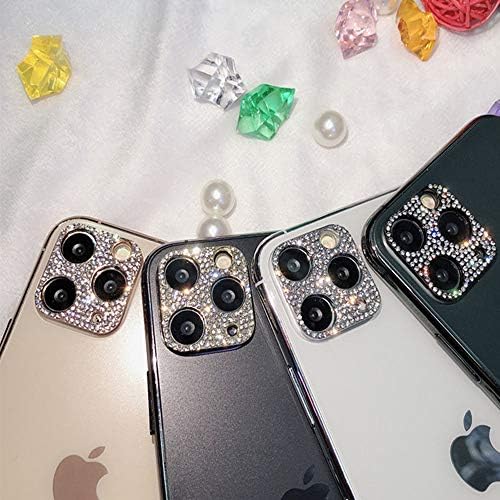 2 pacote de lente de câmera protetor para iPhone 11 Pro/iPhone 11 Pro Max ， GSR Bling Diamond Camera Lente Tampa de capa Protetor de adesivo