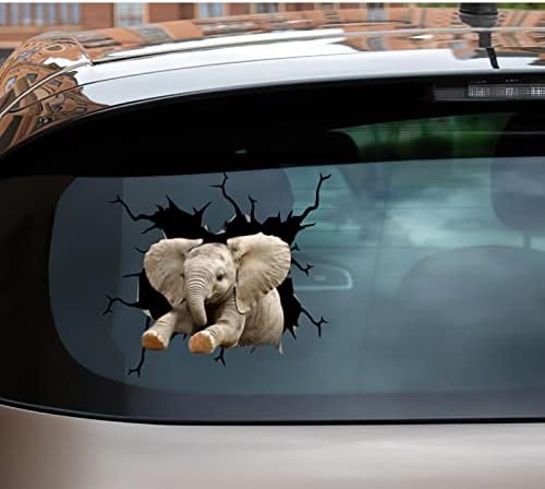Camellia Print Elephant Car adesivos de elefante bebê decalques de elefante divertido Aviso de adesivos de veículo