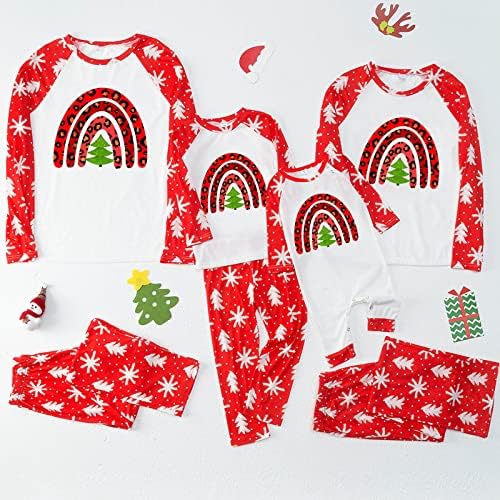 Pijama da família Diyago define o Natal, camiseta e calça de manga comprida PJ PJ Nightwear Set Loungewear Holiday Funny Nightgown