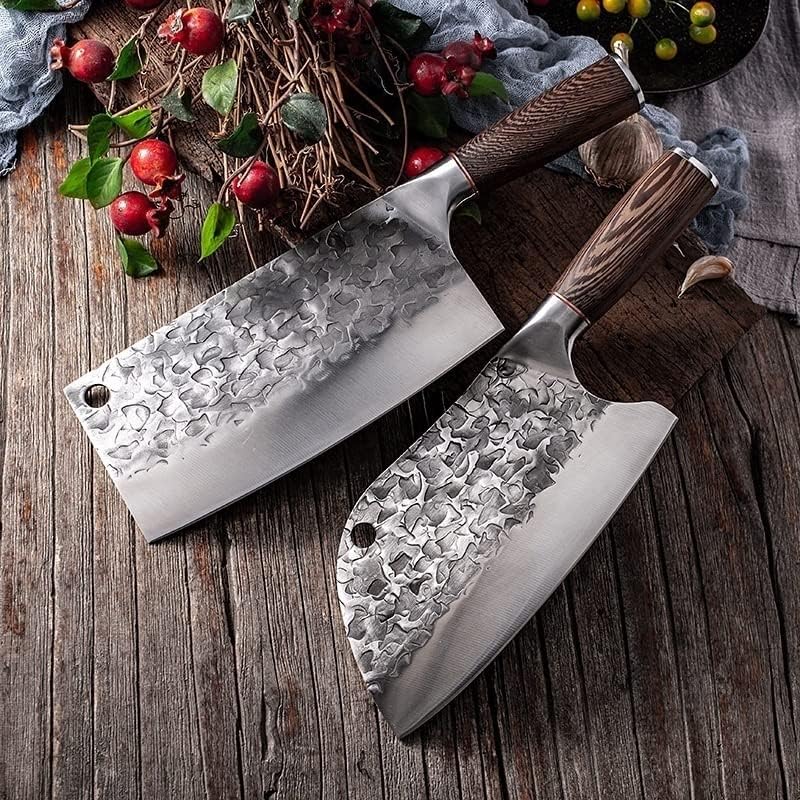 Conjuntos de faca de cozinha gummia, 2pcs a mão tradicional Faca de cozinha forjada aço inoxidável