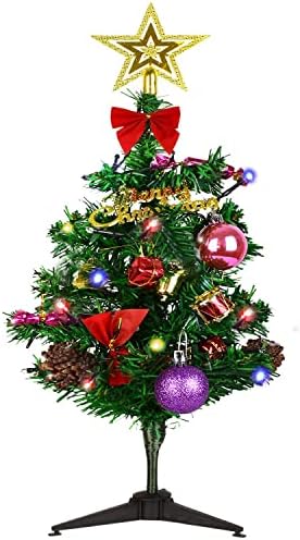 Martine Mall 19.7in Mini Christmas Tree With Stand Tabetrop Decoração Árvore de Natal Pequena Árvore Artificial de Xmas com 9,8 pés