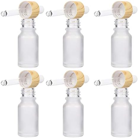 ALREMO XINGHUANG - Garrafas essenciais de IL Reabilável redondo garrafa de âmbar vazio de Boston com garrafa de gotas de gotas de vidro Round Boston para fragrância de aromaterapia líquida 10ml 6pcs