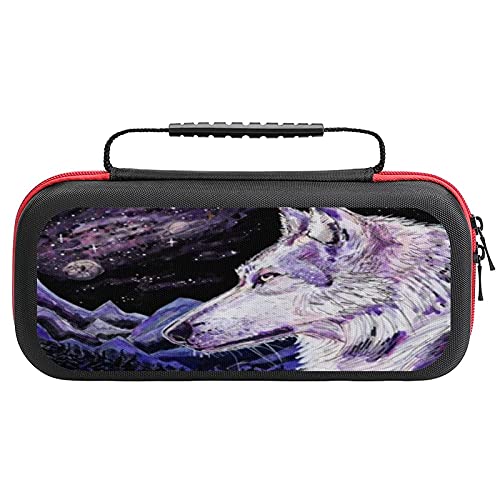 Caixa de armazenamento florestal de montanhas espaciais de Wolf para console de jogos e acessórios, viajando bolsa de bolsa de estojo