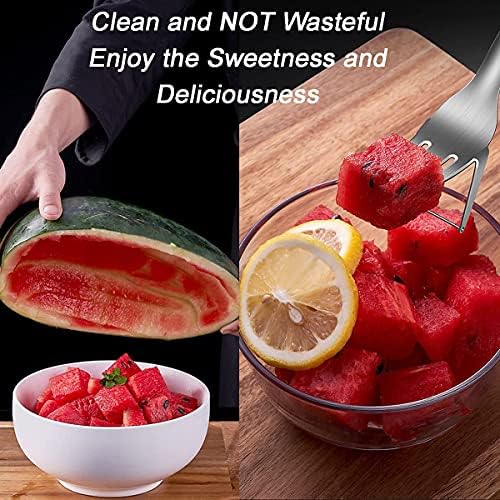 Cutter Slicer de melancia 2 pacote, 2-em 1 Slicer de garfo de melancia, artefato de corte de melancia de verão, faca de fruta