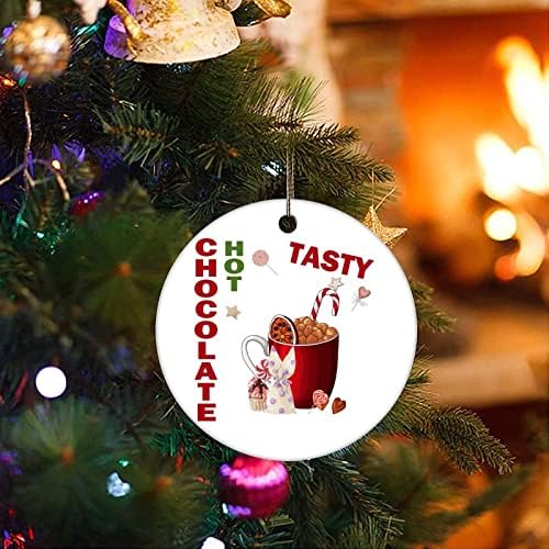 Cheyan Funny Hot Cocoa Bar de Natal Ornamento Decorações de Casa Pingentes de Natal Árvore de Natal Ornamento