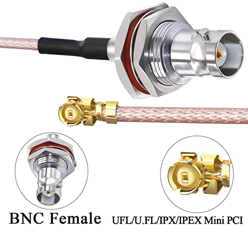 Tuolnk BNC IPX BULKHEAD TRABELO DE CAXO DE BURCA BURCA BNC FEMANHA A U.FL IPX IPEX Cabo coaxial 8 polegadas RG178 Pigtail Jumper