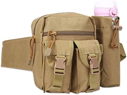 Bolsa de bolsa de cintura tática com suporte de bolso de garrafa de água, Men Travel Saco de cinto de cinto de quadril para correr viagens ao ar livre