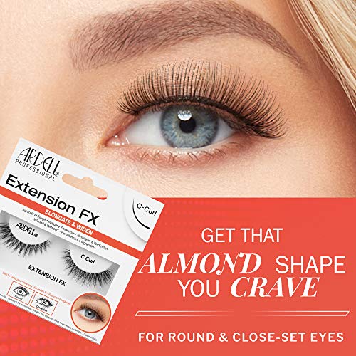 Ardell Extension FX L Curl Falso Eye Chiltes para levantar e definir olhos, 4 pacote