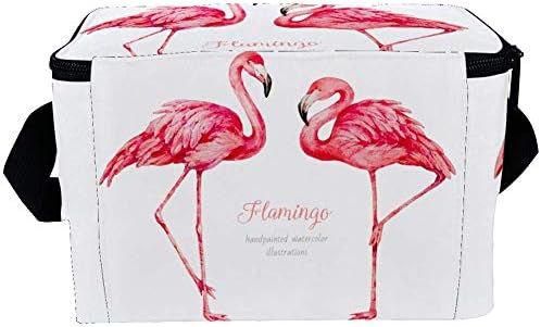 Lancheira à prova de vazamentos, caixa de bento isolada para homens mulheres adultas, balde de almoço reutilizável com alça de ombro flamingo