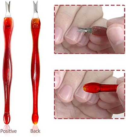 Aparador de faca de cutícula, 24 pacotes de cutícula de cutícula Removedor de cutículas de cutículas de unhas Pusher Pusher Dead Skin com cabeça de dupla cabeça em forma V Ferramentas de cuidados com pedicure para pedicure para casa e unhas