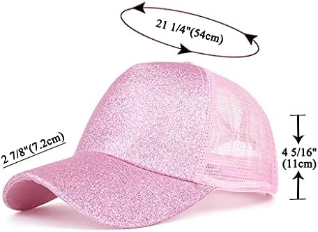 Toptie Kids Ponytail Baseball Cap for Girls Glitter Messy High Bun Ponytail Hat