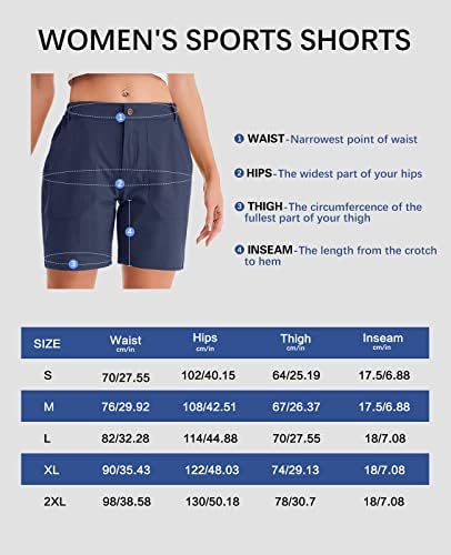 Shorts de golfe feminino de feixiang shorts externos leves rápidos e secos para shorts de caminhada feminina com bolsos de zíper à prova d'água