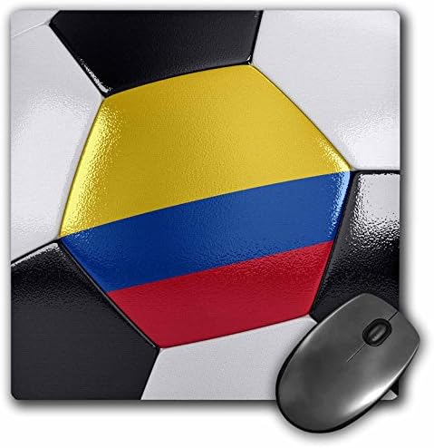 3drose LLC 8 x 8 x 0,25 polegadas mouse pad, colombia bola de futebol -