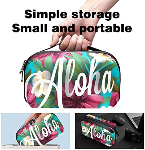 Bolsa de maquiagem Tropical Aloha Flowers Makeup Bag Organizer Travel Bolsa de higiene pessoal Saco de beleza de