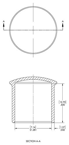 CAPLUGS 99190276 CAP PLÁSTICO COM FLANGES. VCF-281-8, vinil, ID da tampa 0,281 Comprimento 0,500, preto