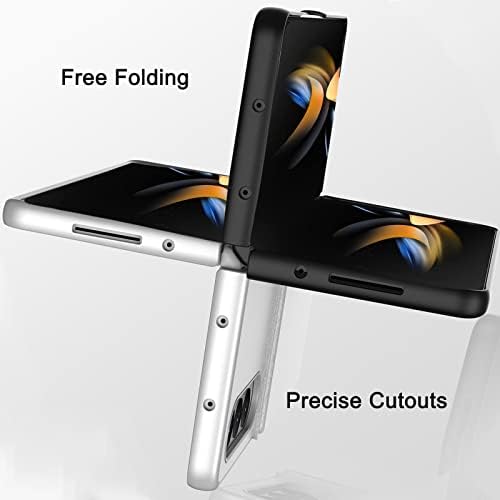 Ninki compatível com Samsung Galaxy Z Fold 4 Caixa de telefone com suporte para cartão de crédito Kickstand, Caixa de couro de carteira de armazenamento protetora à prova de choques Pu