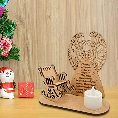 Xiaoling de vela de vela de Natal Xiaoling Ornamento de vela de capa de madeira de Natal com luzes de vela de simulação, HEELLE MEMORY TEALIGHT CANDLESTICK STORTS