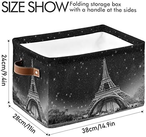 Bins de armazenamento dobrável de Alaza, maravilhosa vista noturna da Torre Eiffel em Paris Storage Boxes Closet Shelf Organizer