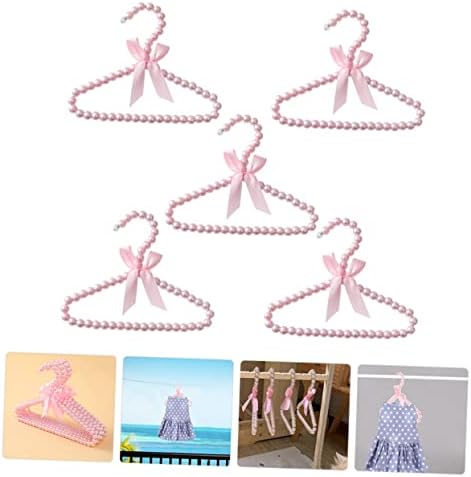 Roupas de Kisangel 20 PCs com cabides para fita rosa Faux Rouped Rounds Minchas Beby Pet Kids Cat Hanger Pearl Crianças