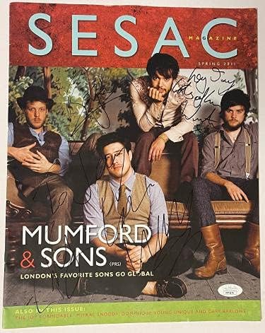 Mumford & Sons assinou 2011 SESAC Full Magazine 4 Sigs- - Marcus Mumford/Ben Lovett/Winston Marshall/Ted Dwane - JSA Certified
