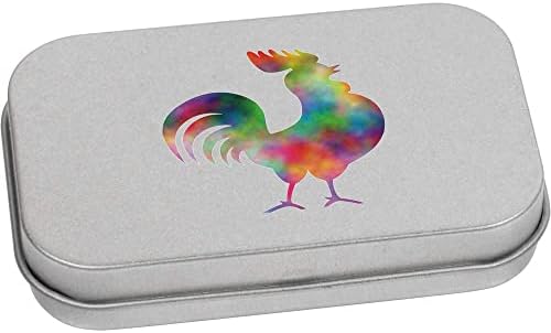 Azeeda 'Colorful Rooster' Metal Hinged Stationery Tin / Storage Box