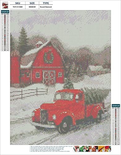 5D DIY Christmas Diamond Painting Kits para adultos, carro Dirll emnroidery Art Kits Kits de pintura de tronco vermelho Kit de diamante parede dector presente de aniversário presente