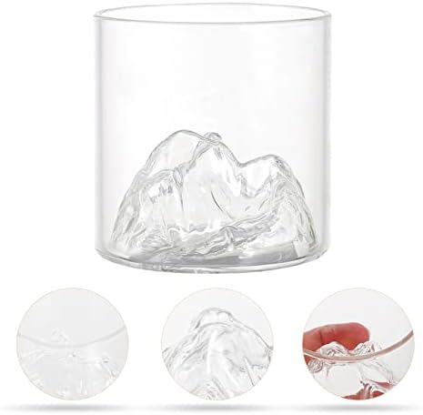 Veemoon antiquado vidro 2pcs uísque de montanha vidro de vidro de uísque pesado rochas fria rochas bebendo xícaras de bebida