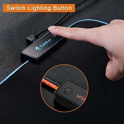 PAD RGB GAMING RGB Mouse - Kalafun XXL MUSEPAD LED estendido com base de borracha sem deslizamento, tapete de mouse de lapto de