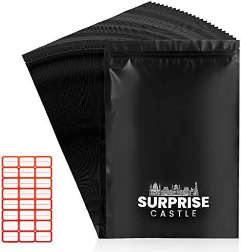 Castelo surpresa 25 peças Mylar Bags 1 galão extra grosso de 9,5 mil - 10 x14 com bolsas de ziplock de stand up para saco de vácuo