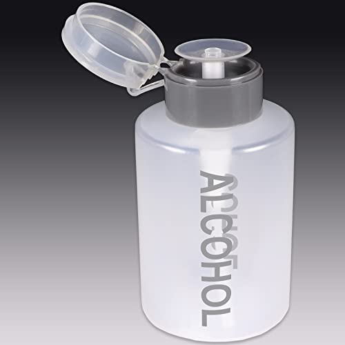 Push de líquido Dispensador de álcool- garrafa clara- rotulada- 9 oz de garrafa