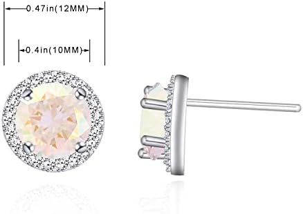 Yoqucol brilhante 8 mm, 10mm de zircônia cúbica brincos de cristal em brincos redondo brincos perfurados para mulheres