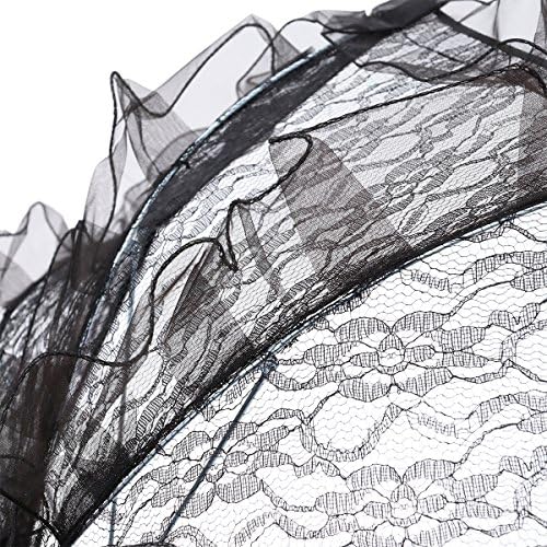 Luoem Wedding Lace Parasol Umbrella Wedding Bride Umbrella Black Umbrella Foto FOTO PARA DECORAÇÃO DO CEMBELO - TAMANHO PEQUENO