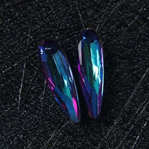 100pcs 3x10mm Cristal AB Poquetas de chão planas Rhinestones super brilhantes em forma de gemas em forma de chuva Diamantes