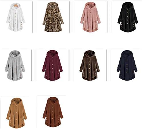 As mulheres Andongnywell cobrem casuais de lã dupla de folha dupla casacos falsos de jaquetas de desligamento de inverno com